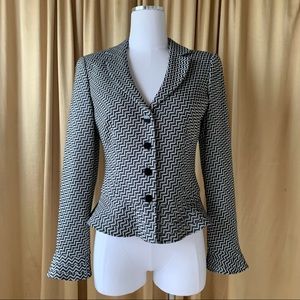 Armani Collezioni Chevron Peplum Blazer Jacket
